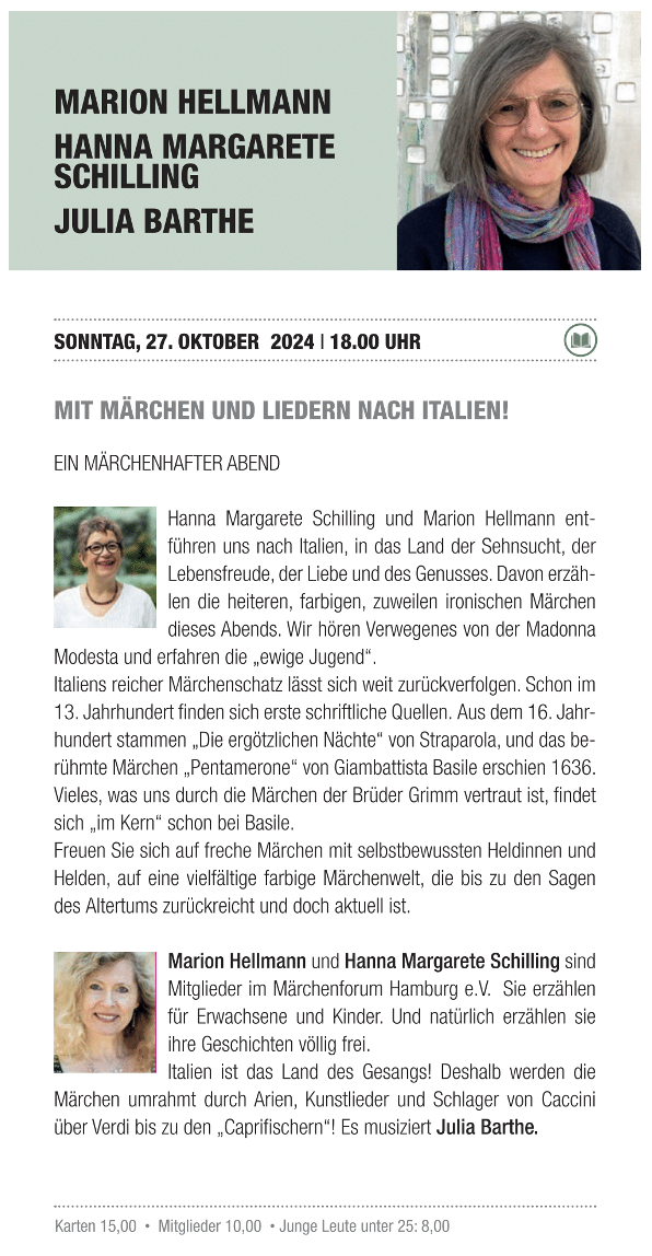 Mit Märchen und Liedern nach Italien, 27.10.2024